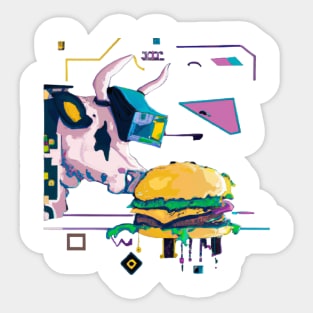 Burger cow Sticker